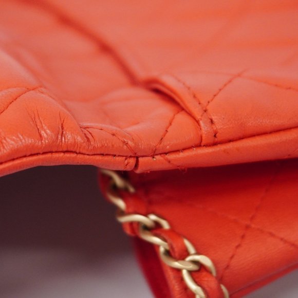 Chanel Shoulder Bag Matelasse Chain Lambskin Red Women's - Picture 12 of 16